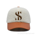 Aangepaste warme winterhoed Lamb Wol Baseball Cap